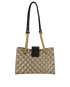 GG Supreme Bee Shoulder Bag, &pound;850, Handbags, Beige/Black, Canvas/Leather, Back view
